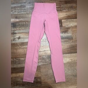 Lululemon Pink Ribbed High-Waisted Leggings